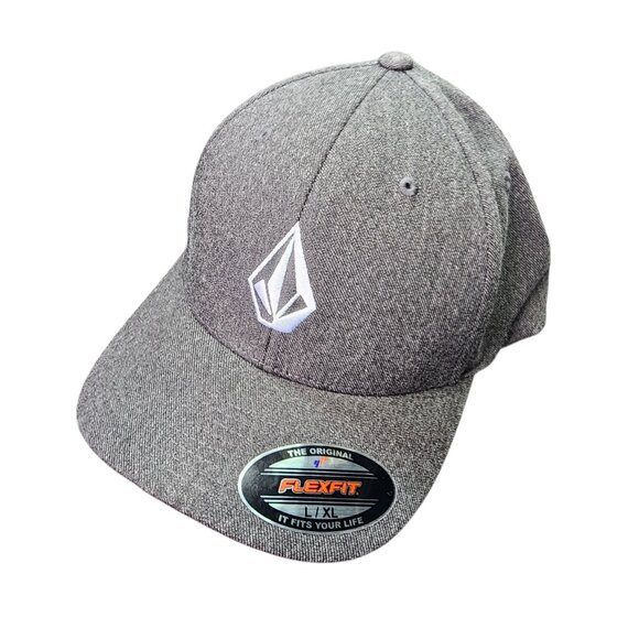 NWT Volcom Full Stone Logo Flexfit Hat Cap Size L-XL Gray - Picture 1 of 10